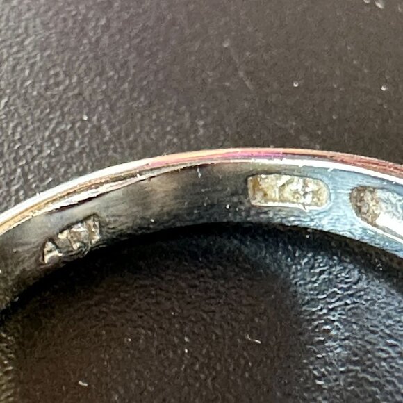 Emerald Cut Cubic Zirconia Silver Plated Engagement Ring Size 6 Marked Thailand - Picture 9 of 10